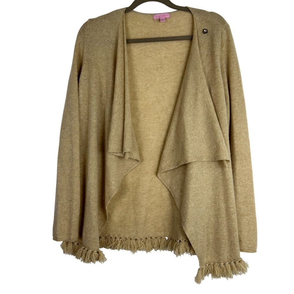 Lilly Pulitzer Cashmere Wrap Cardigan Sweater Jumper Womens Medium Beige - Picture 8 of 10